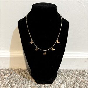 Gold butterfly necklace